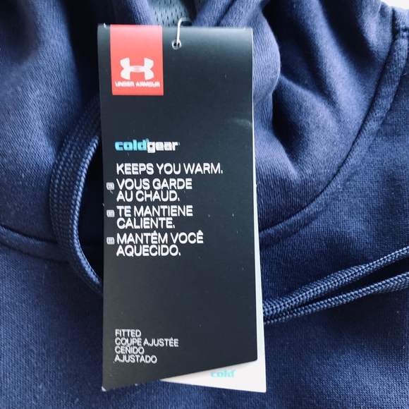 Mens Under Armour Hoodie Cold Gear Pullover L - Picture 5 of 8